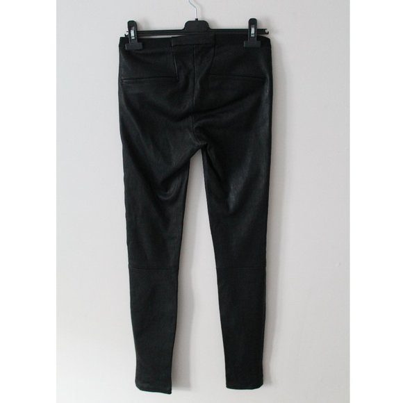 Helmut Lang Lamb Leather Leggings / Size 2 / Black Trousers - Picture 6 of 12